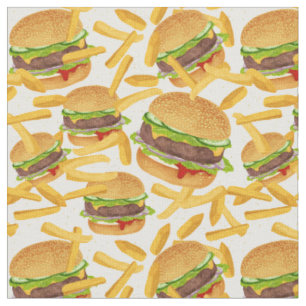 Tissu Hamburgers et fraises
