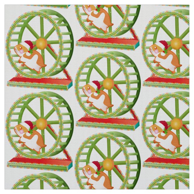 Tissu hamster de Noël père Noël (Échantillon)