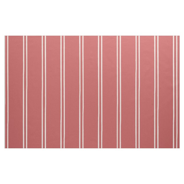 Tissu Hand Drawn Farmhouse Stripes | Faded Rust Red (Fat Quarter)