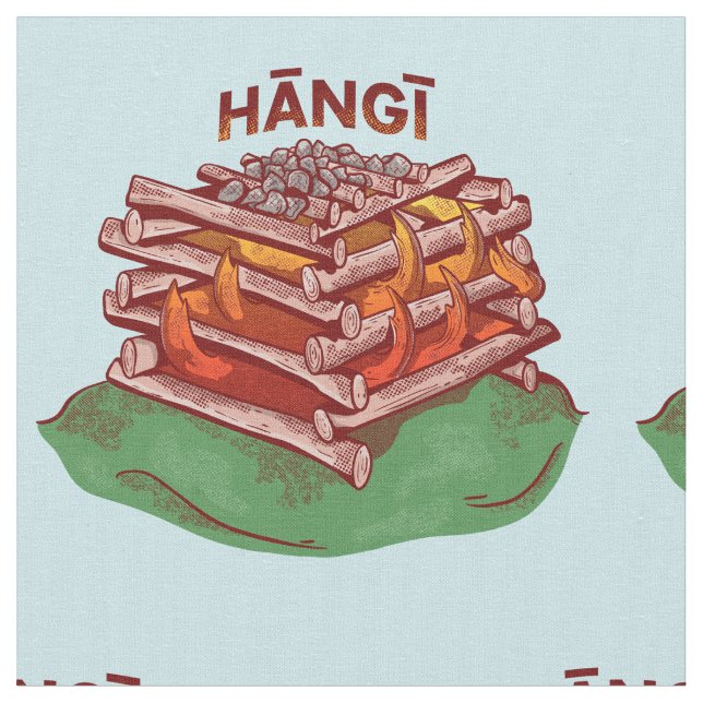 Tissu Hangi Maori Cuisine Nourriture Kai (Fermer)