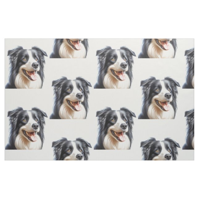 Tissu Happy Border Collie Chien Fabric (Yard)