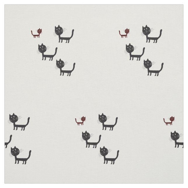 Tissu Happy Cats Lyhographie Design Fabric (Échantillon)
