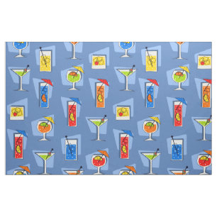 Tissu Happy Hour Retro Hawaiian Tropical Boissons