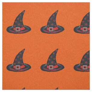 Tissu Happy Samhain Black Witch Casquette Argent Buckle