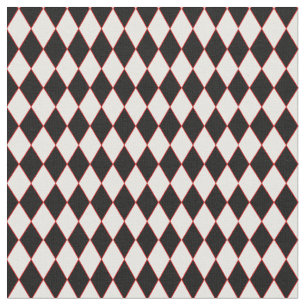 Tissu harlequin blanc noir