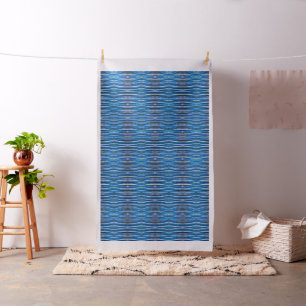 Tissu Harmonie et Paix Motif Abstrait à Rayures Bleues