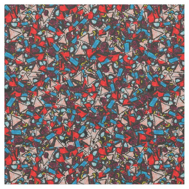 Tissu Harmonieux Chaos Vibrant Design abstrait (Fermer)