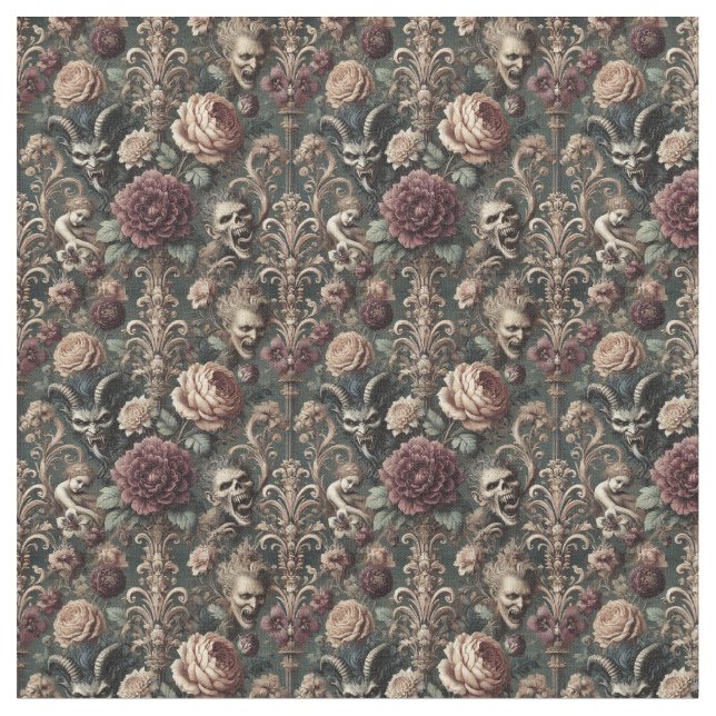 Tissu Harmoniques Hantées - Carreaux Gothiques Dense (Fermer)