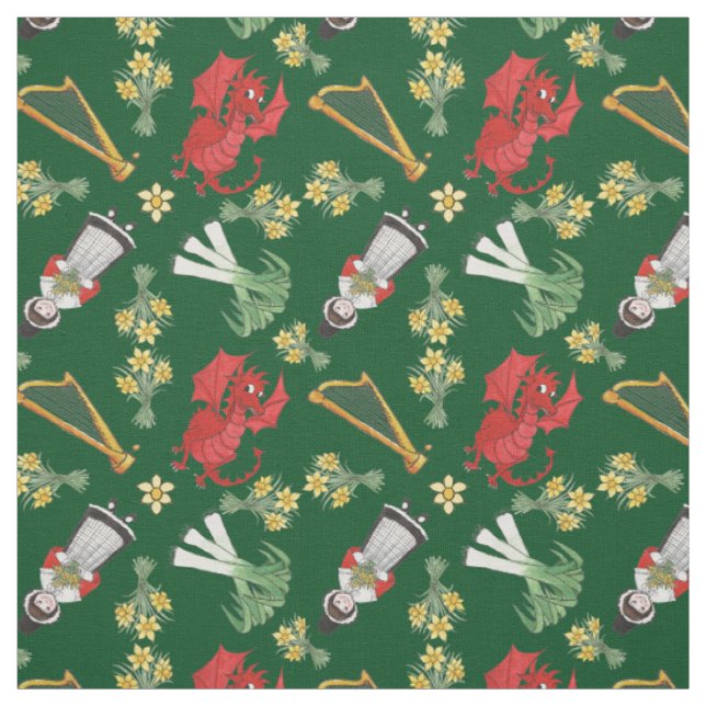 Tissu Harpes de jonquilles de poireaux de dragons de (Échantillon)