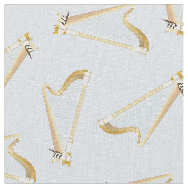 Tissu Harps Music Musicien Salle Décor Bleu (Fermer)