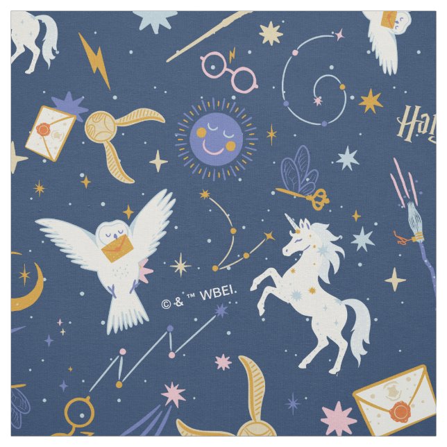 Tissu HARRY POTTER™ Motif Iconique du Solstice d'Été (Échantillon)