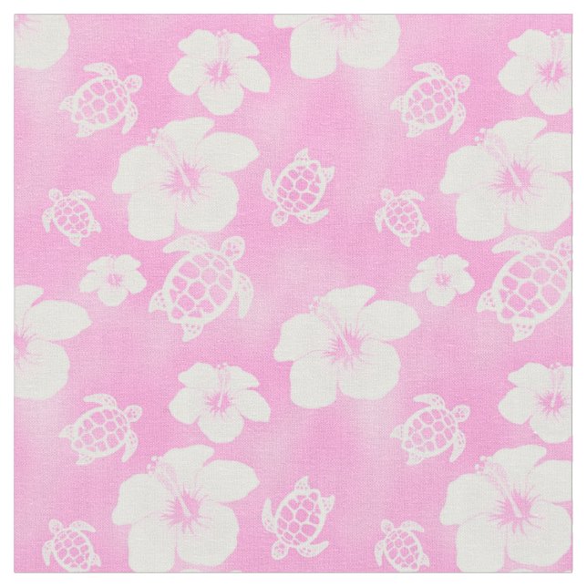 Tissu Hawaïen rose de Honu de ketmie (Fermer)