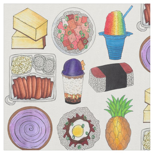 Tissu Hawaiian Foods Island Cuisine Shave Ice Loco Moco (Fermer)