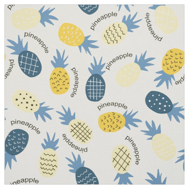 Tissu Hawaiian Pineapple Motif Design tropical (Échantillon)
