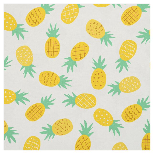 Tissu Hawaiian Pineapple Motif Design tropical (Échantillon)