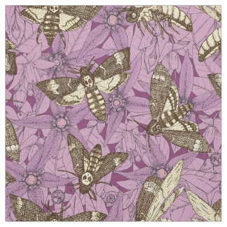 Tissu Hébergement de la tête de mort violet