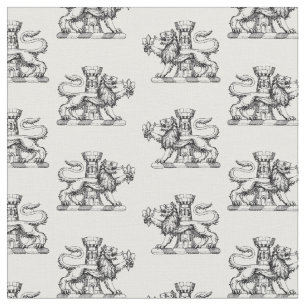 Tissu Heraldique Lion Tower Fleur de Lis Crest Emblem