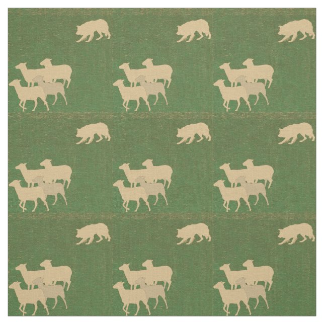 Tissu Héritage - Collie frontalier et ombre des moutons (Échantillon)