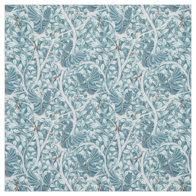 Tissu Hérons de la faune en Turquoise doux et blanc (Échantillon)