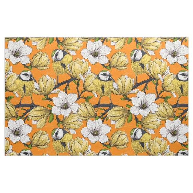 Tissu Heure du printemps en jaune (Fat Quarter)