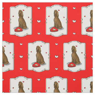 Tissu Heureuse Sainte-Valentin Be Mine Irish Setter (rou