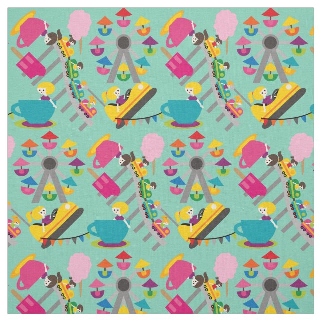 Tissu heureux de parc d'attractions de périodes (Échantillon)