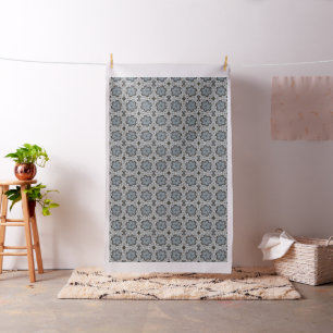 Tissu Hexagone de feuilles de jungle et de fleurs tropic