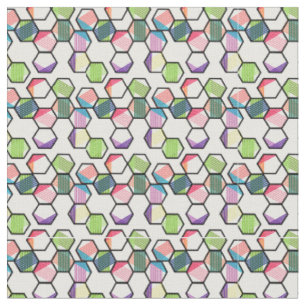 Tissu Hexagons filetés