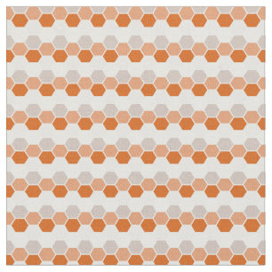 Tissu Hexagram Hex Géométrique Orange Chaud