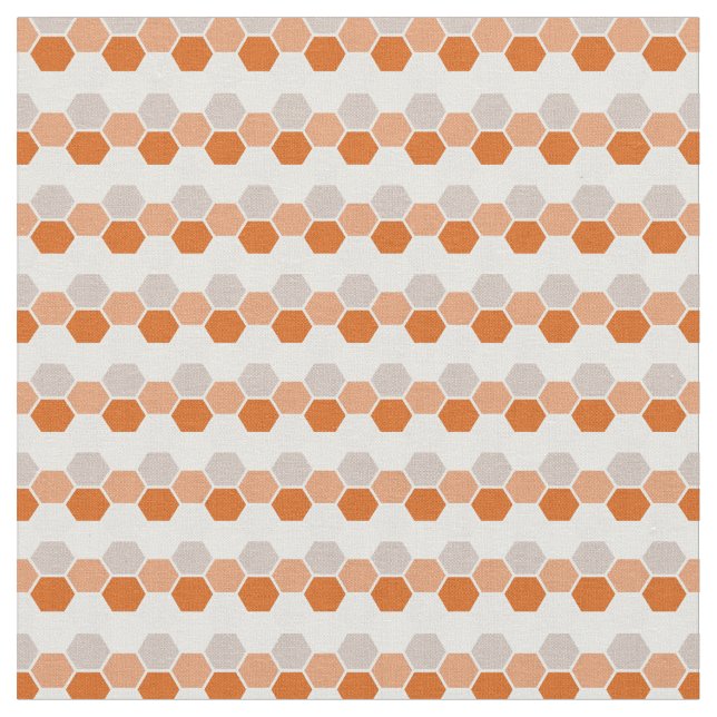 Tissu Hexagram Hex Géométrique Orange Chaud (Fermer)