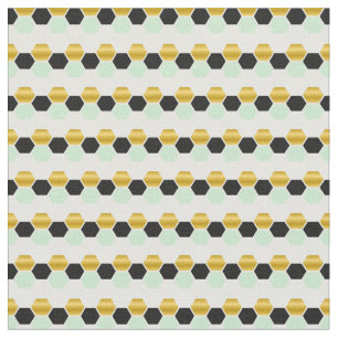 Tissu Hexagramme géométrique de la Monnaie d'or noir