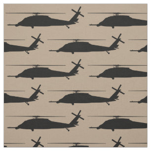 Tissu HH-60 Pave Hawk Silhouette Noir sur Desert Brown