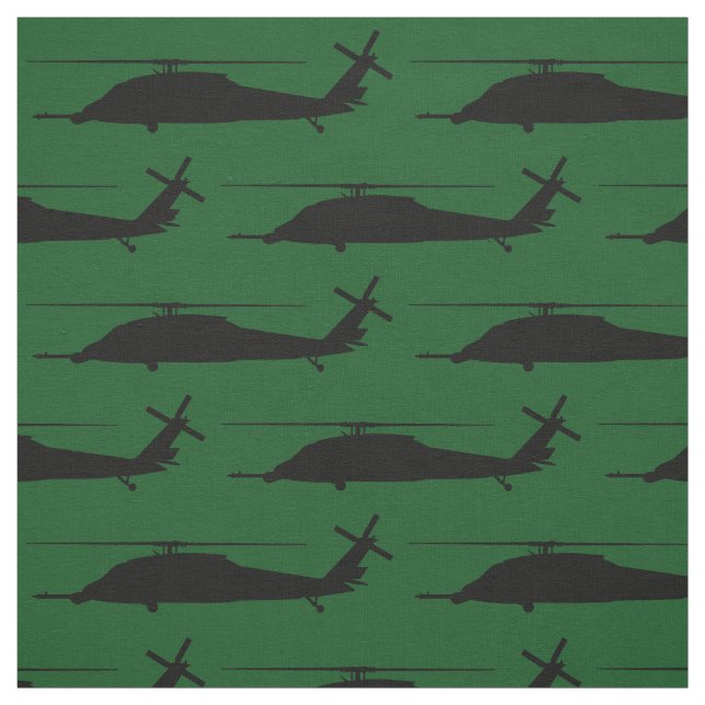 Tissu HH-60 Pave Hawk Silhouette noir sur vert (Échantillon)