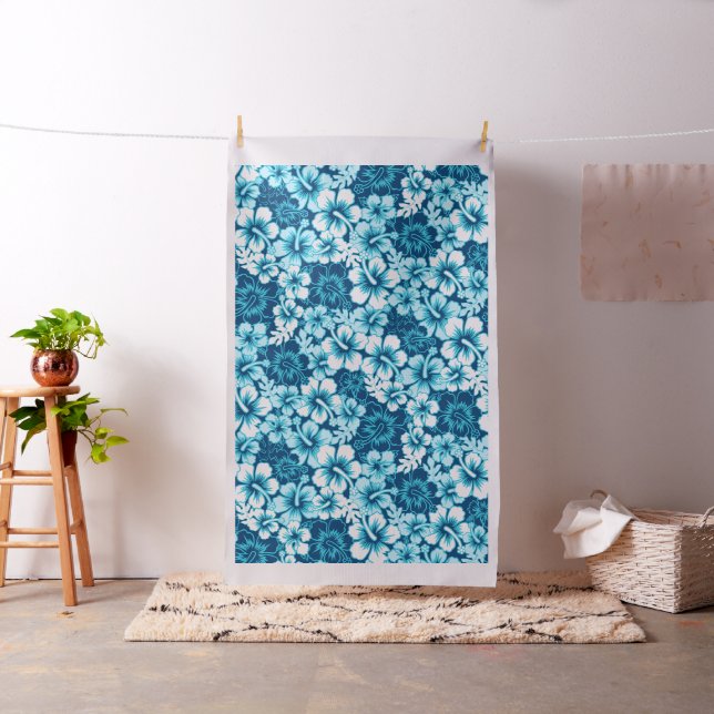Tissu hibiscus floral surf (In Situ)