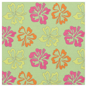 Tissu Hibiscus hawaïen Fleurs tropicales Florales Imprim