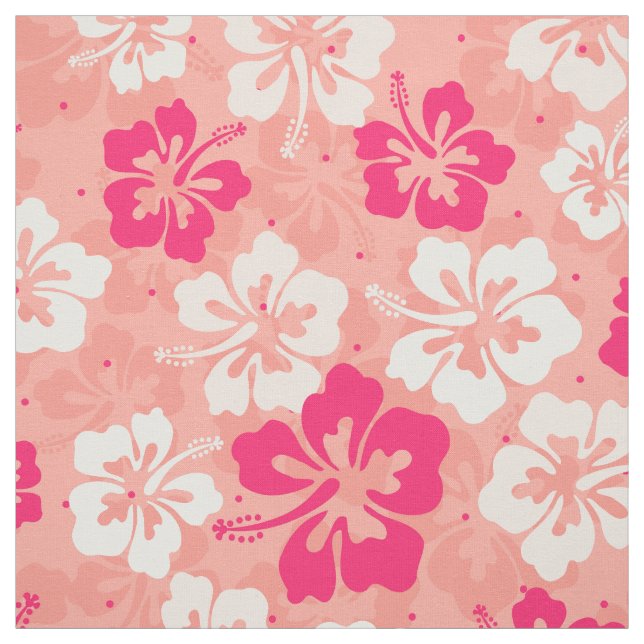Tissu Hibiscus hawaïen tropical (Échantillon)