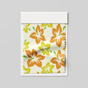 Tissu Hibiscus Jaune, Hibiscus Orange, Modèle Floral