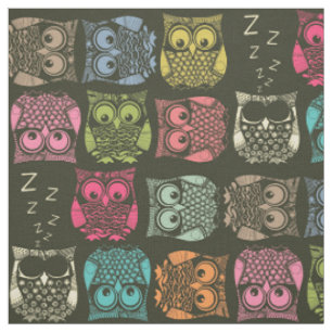 Tissu hibou sherbet