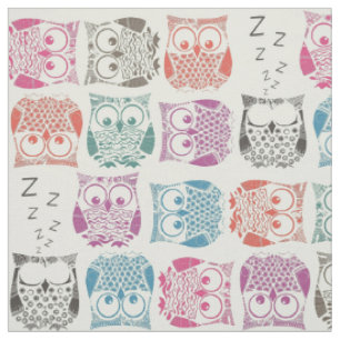 Tissu hibou sherbet léger