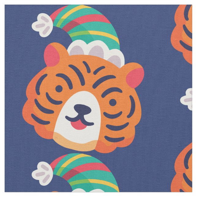 Tissu hideux tigre de noël santa claus (Fermer)