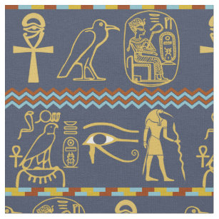 Tissu Hiéroglyphes égyptien Yeux de Horus Motif en mosaï