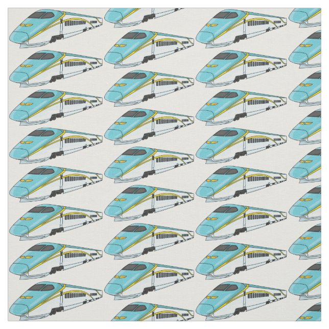 Tissu High speed bullet train cartoon illustration (Échantillon)