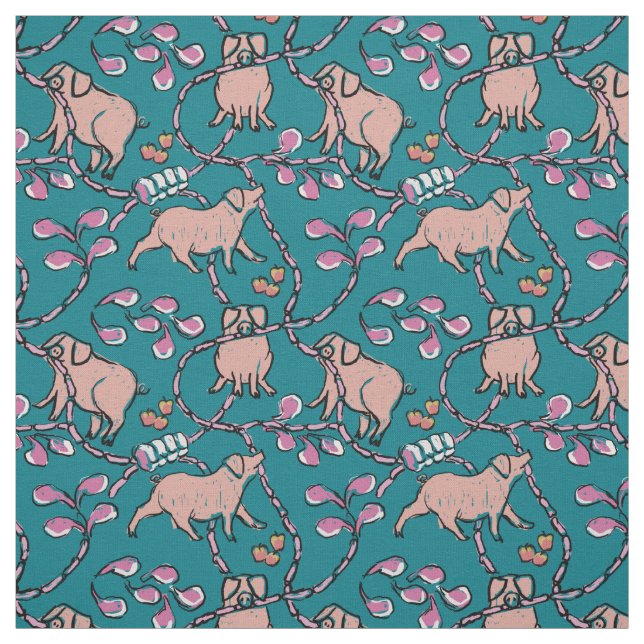 Tissu Hilarié 2 Cochon Année Anniversaire Choisissez la  (Échantillon)