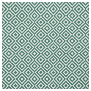 Tissu Hip Dark Green Ikat Diamond Carrés Mosaic Motif