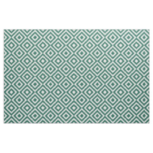 Tissu Hip Dark Green Ikat Diamond Carrés Mosaic Motif