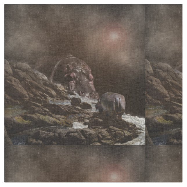 Tissu Hippo géant trouve l'amour, (Fermer)