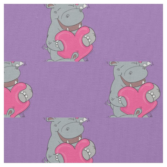 Tissu Hippo Hugs Cute Hippopotamus (Fermer)