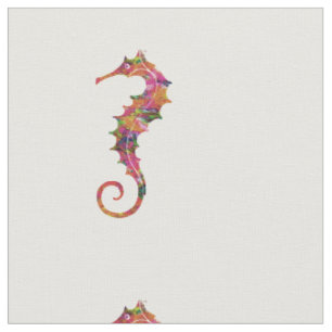 Tissu Hippocampe coloré d'aquarelle
