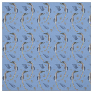 Tissu Hippocampe Frénétique (Bleu)