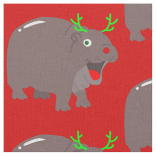 Tissu hippopotame de noël